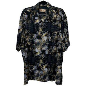 2/$30 Caribbean Blues Mens Hawaiian Button Down Shirt Size XL Blue Beach Surfer